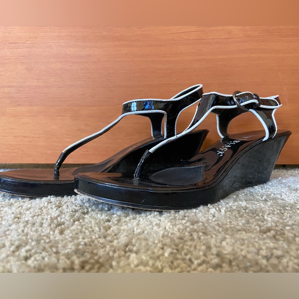 White House Black Market | Patent Leather Wedge Heels - Picture 2 of 7